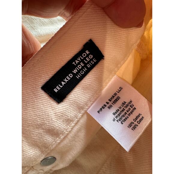 Veronica beard Ecru TAYLOR CROPPED WIDE-LEG high rise JEAN size 32/ US 14 - Picture 12 of 15